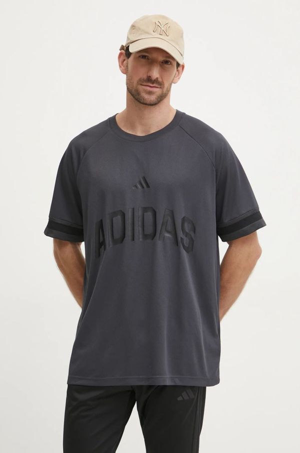 adidas Majica kratkih rukava adidas US Sports za muškarce, boja: siva, s tiskom, JD8097