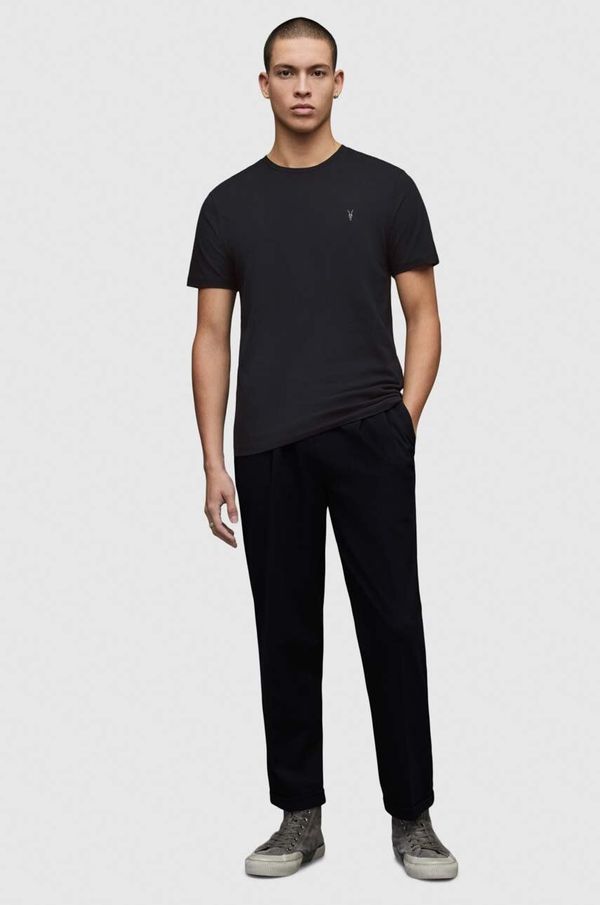 AllSaints Majica kratkih rukava AllSaints za muškarce, boja: crna, jednobojni model