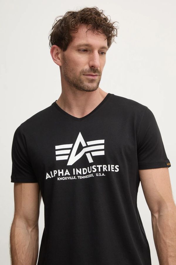 Alpha Industries Majica kratkih rukava Alpha Industries za muškarce, boja: crna, s tiskom, 106512