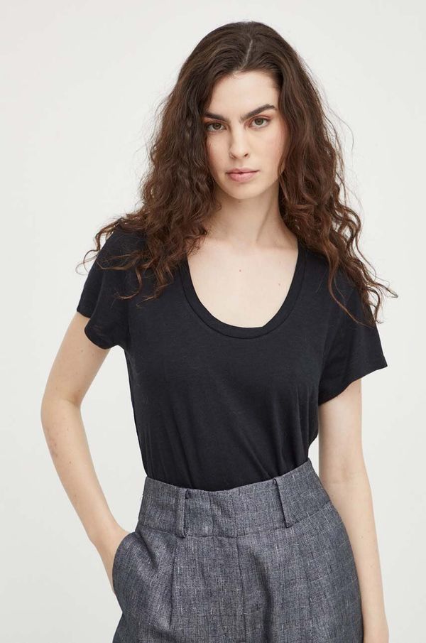 American Vintage Majica kratkih rukava American Vintage za žene, boja: crna