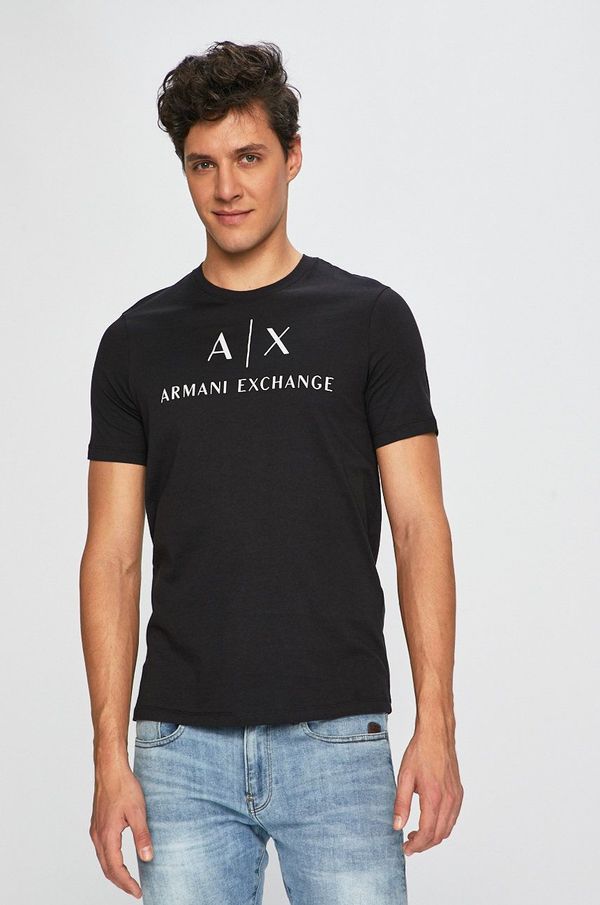 Armani Exchange Majica kratkih rukava Armani Exchange za muškarce, boja: crna, s tiskom