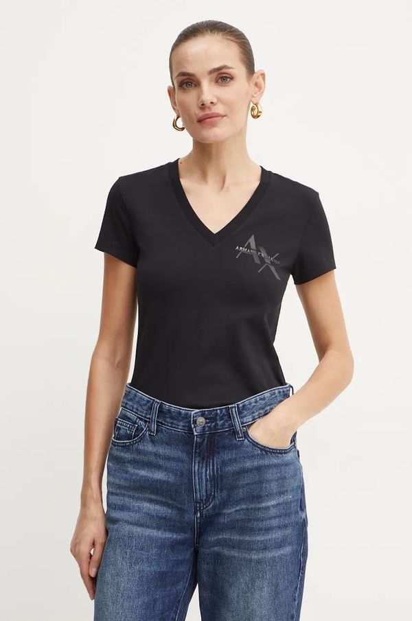 Armani Exchange Majica kratkih rukava Armani Exchange za žene, boja: crna, 6DYT40 YJDTZ