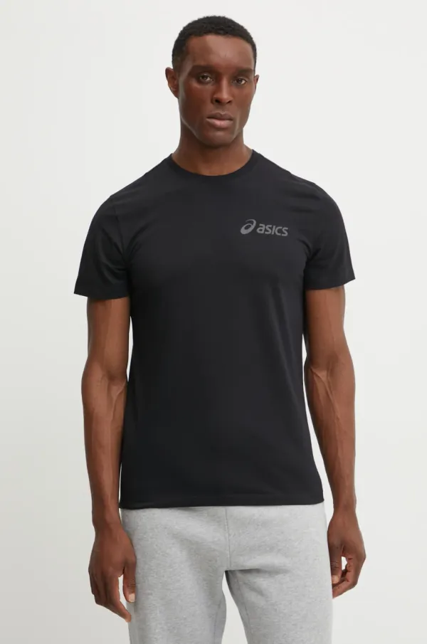 Asics Majica kratkih rukava Asics za muškarce, boja: crna, s tiskom, 2031E659