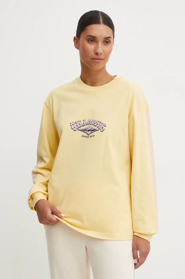 Billabong Majica kratkih rukava Billabong Since 73 za žene, boja: žuta, EBJZT00350