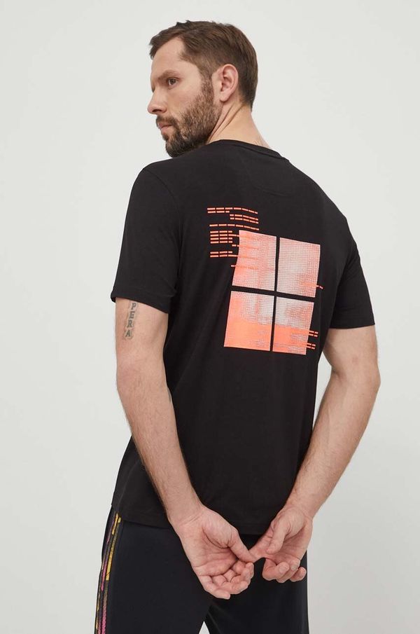 Boss Green Majica kratkih rukava Boss Green za muškarce, boja: crna, s tiskom