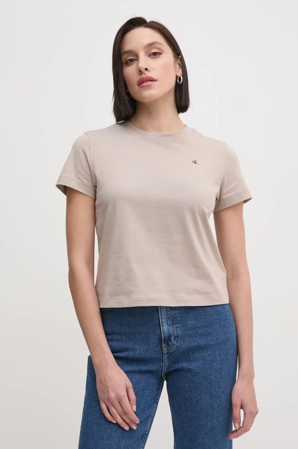 Calvin Klein Jeans Majica kratkih rukava Calvin Klein Jeans za žene, boja: bež, J20J225391