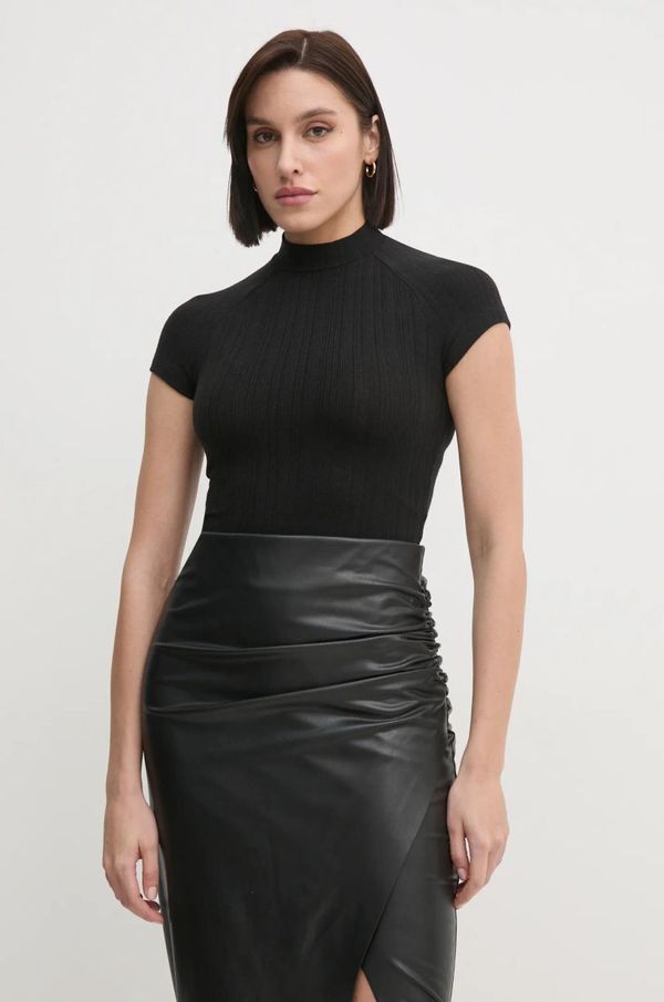 Calvin Klein Jeans Majica kratkih rukava Calvin Klein Jeans za žene, boja: crna, s poludolčevitom, J20J225017