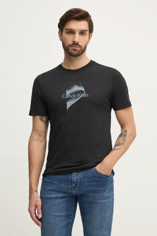 Calvin Klein Majica kratkih rukava Calvin Klein za muškarce, boja: crna, s tiskom, K10K114353