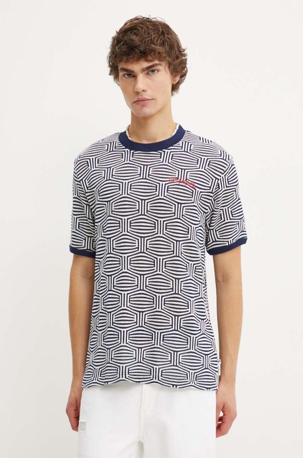 Desigual Majica kratkih rukava Desigual ARATZ za muškarce, boja: tamno plava, s uzorkom, 24WMTF02