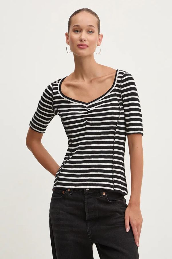 Desigual Majica kratkih rukava Desigual PICA za žene, boja: crna, 24WWTK81