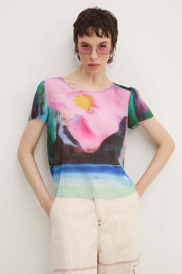 Desigual Majica kratkih rukava Desigual PLISA za žene, boja: ružičasta, 24WWTK95