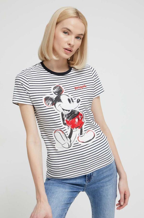 Desigual Majica kratkih rukava Desigual x Disney za žene, boja: bijela