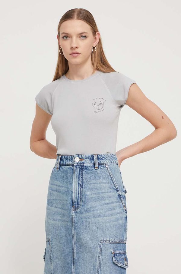 Desigual Majica kratkih rukava Desigual YOSANO za žene, boja: siva, 24SWTKB1