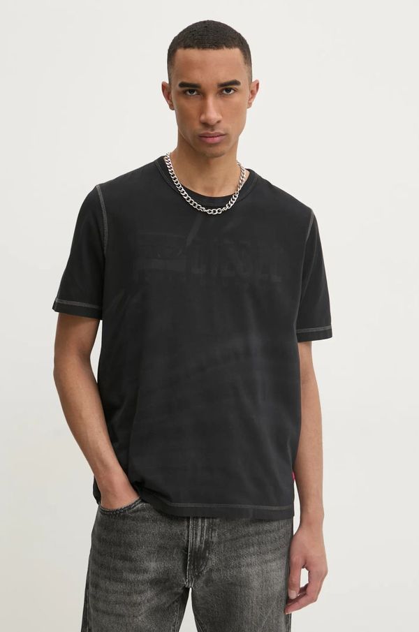 Diesel Majica kratkih rukava Diesel T-ADJUST-R13 T-SHIRT za muškarce, boja: crna, s tiskom, A16428.0LJBS