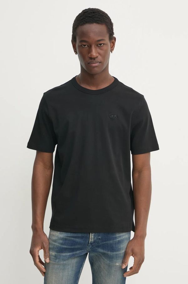 Diesel Majica kratkih rukava Diesel T-ADJUST-SLITS-R17 T-SHIRT za muškarce, boja: crna, bez uzorka, A16672.0AIJU