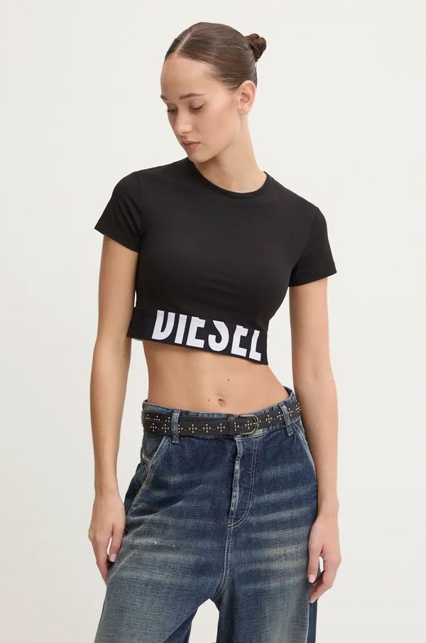 Diesel Majica kratkih rukava Diesel UFSB-COTTON-RACE-BRALETTE za žene, boja: crna, A14593.0HMAU