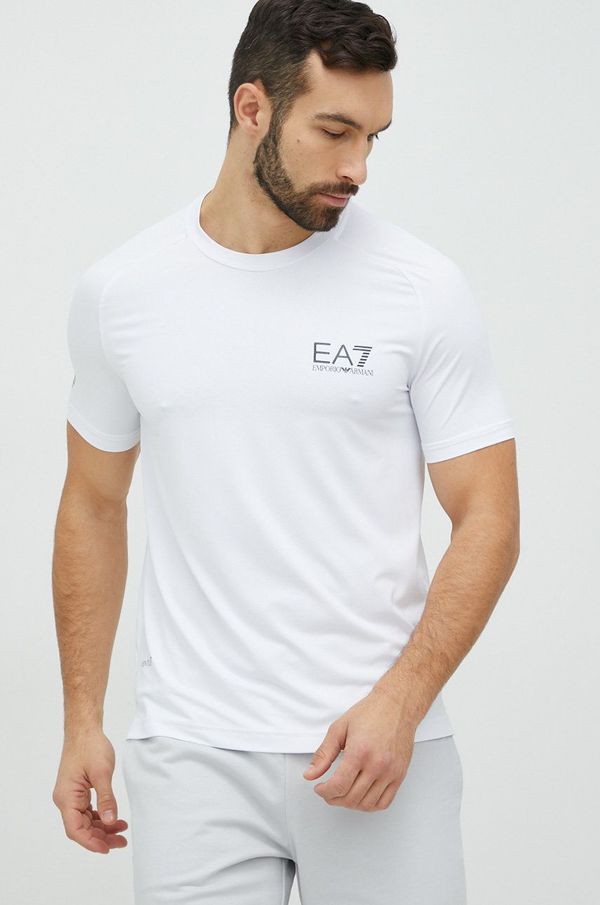 EA7 Emporio Armani Majica kratkih rukava EA7 Emporio Armani za muškarce, boja: bijela, jednobojni model