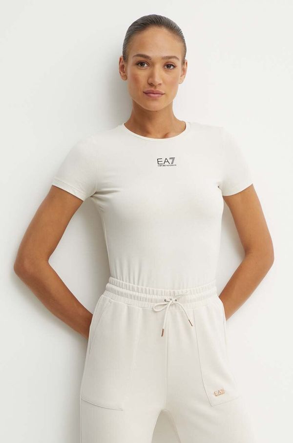 EA7 Emporio Armani Majica kratkih rukava EA7 Emporio Armani za žene, boja: bež, TJDZZ.6DTT12