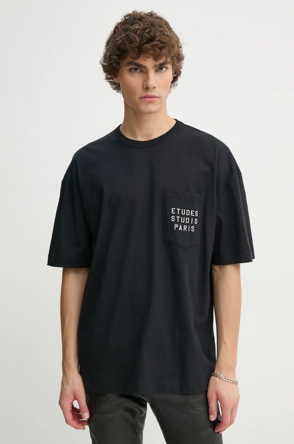 Études Studio Majica kratkih rukava Études Studio za muškarce, boja: crna, s aplikacijom, H24MMTSH147
