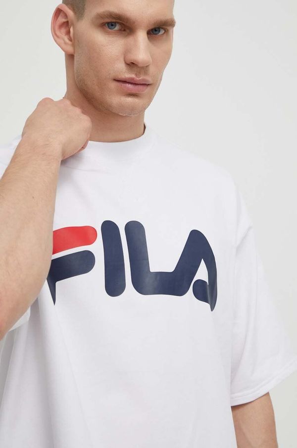 Fila Majica kratkih rukava Fila Lowell za muškarce, boja: bijela, s tiskom, FAM0655