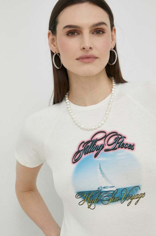 Filling Pieces Majica kratkih rukava Filling Pieces za žene, boja: bež