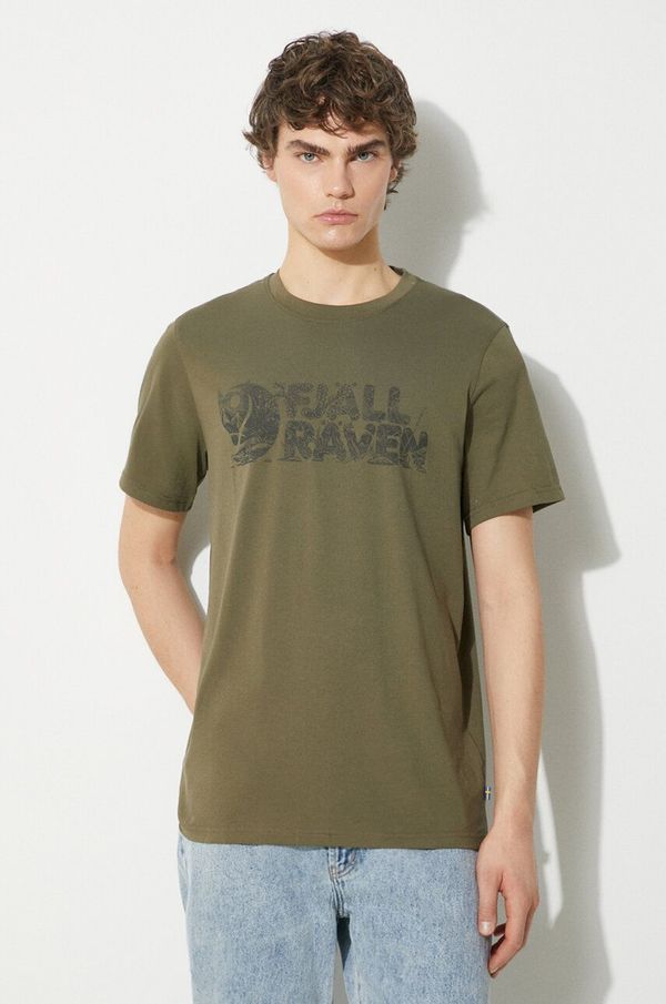 Fjallraven Majica kratkih rukava Fjallraven Lush Logo T-shirt M za muškarce, boja: zelena, s uzorkom, F12600219.625