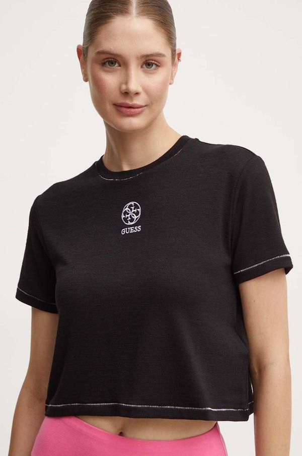 Guess Majica kratkih rukava Guess ELA za žene, boja: crna, V4YI02 KCB52