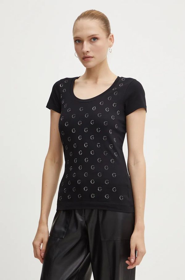 Guess Majica kratkih rukava Guess EMBELLISH za žene, boja: crna, W4BI68 J1314