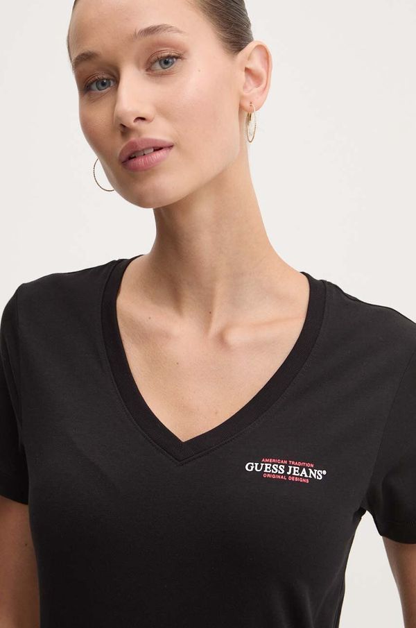 Guess Jeans Majica kratkih rukava Guess Jeans za žene, boja: crna, W4YI23 J1314