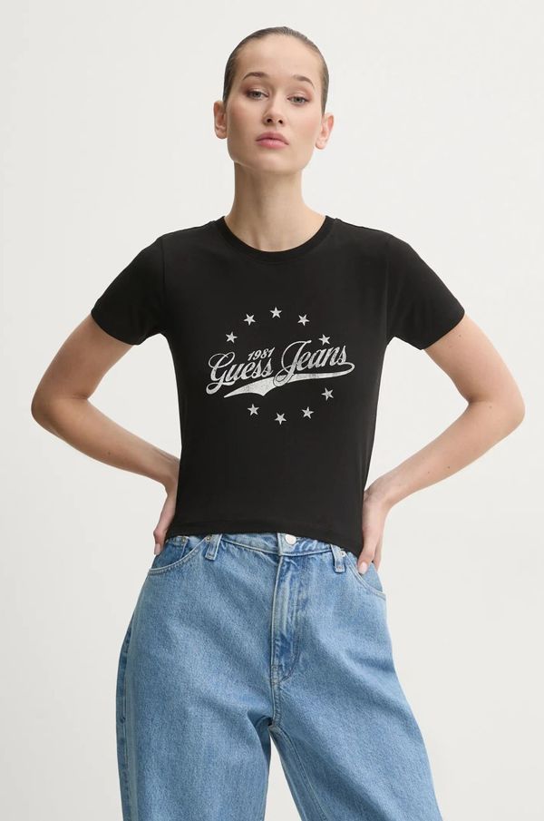 Guess Jeans Majica kratkih rukava Guess Jeans za žene, boja: crna, W5RI59 J1314