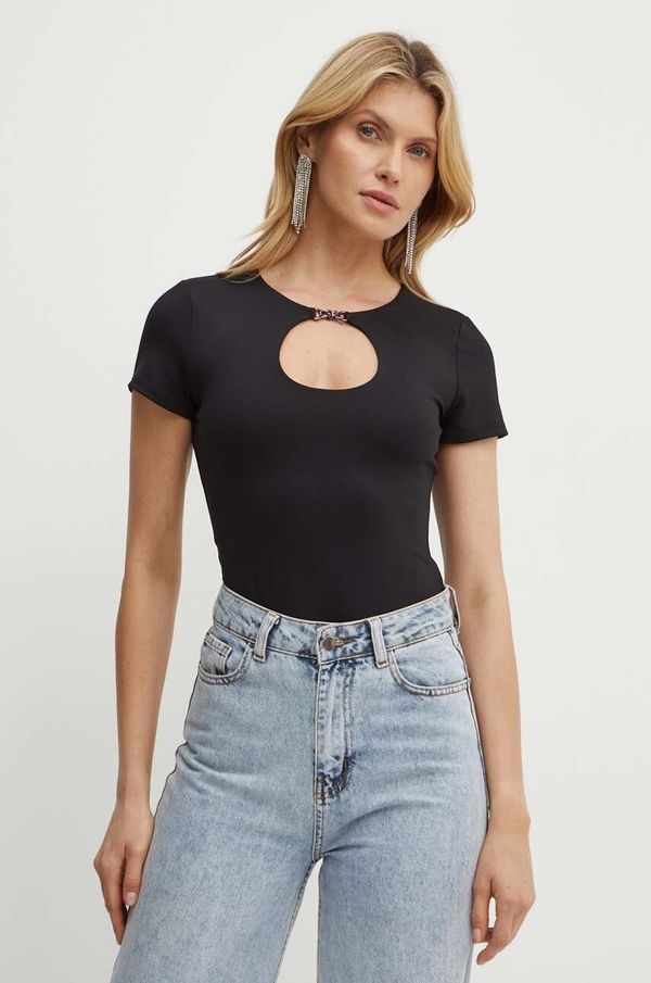 Guess Majica kratkih rukava Guess KEYHOLE za žene, boja: crna, W4YP28 KC7M0