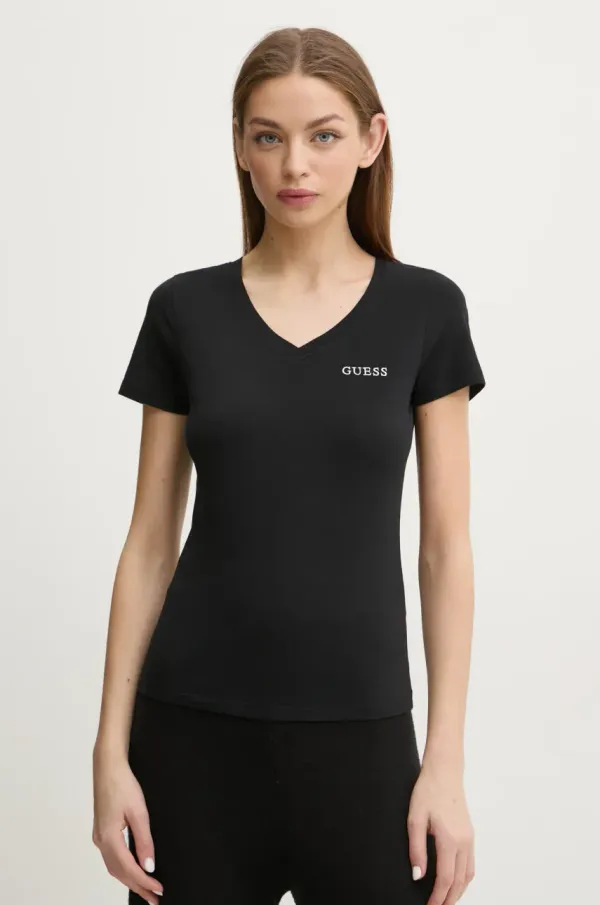 Guess Majica kratkih rukava Guess NEW CARRIE za žene, boja: crna, O5RI02 KBBU1