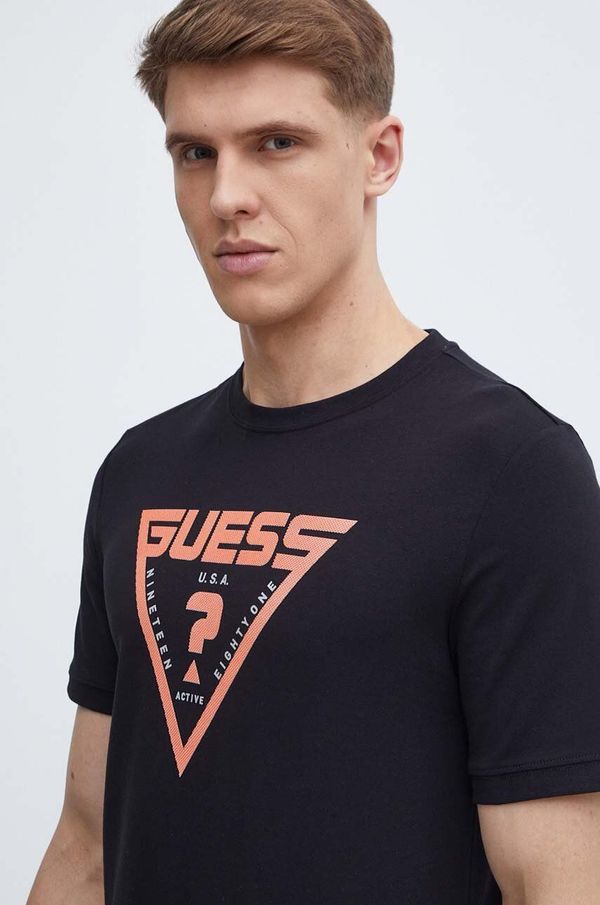 Guess Majica kratkih rukava Guess QUEENCIE za muškarce, boja: crna, s tiskom, Z4GI09 J1314