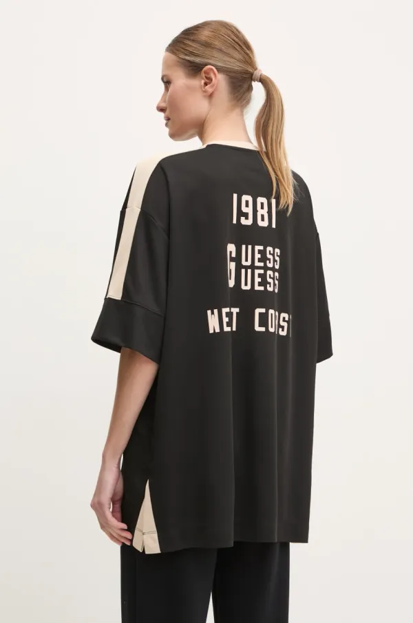 Guess Majica kratkih rukava Guess SUZANNE za žene, boja: crna, V5RI17 KC6F0