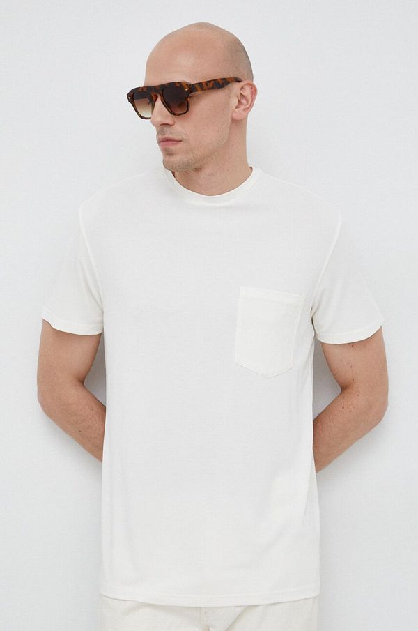 Guess Majica kratkih rukava Guess za muškarce, boja: bež, glatki model