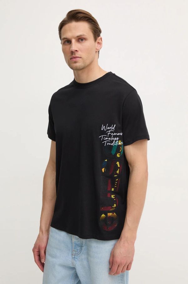 Guess Majica kratkih rukava Guess za muškarce, boja: crna, s aplikacijom, M5RI01 KCHA1