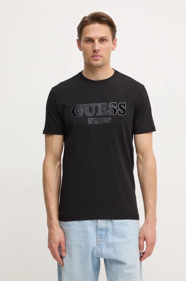 Guess Majica kratkih rukava Guess za muškarce, boja: crna, s tiskom, M5RI12 J1314