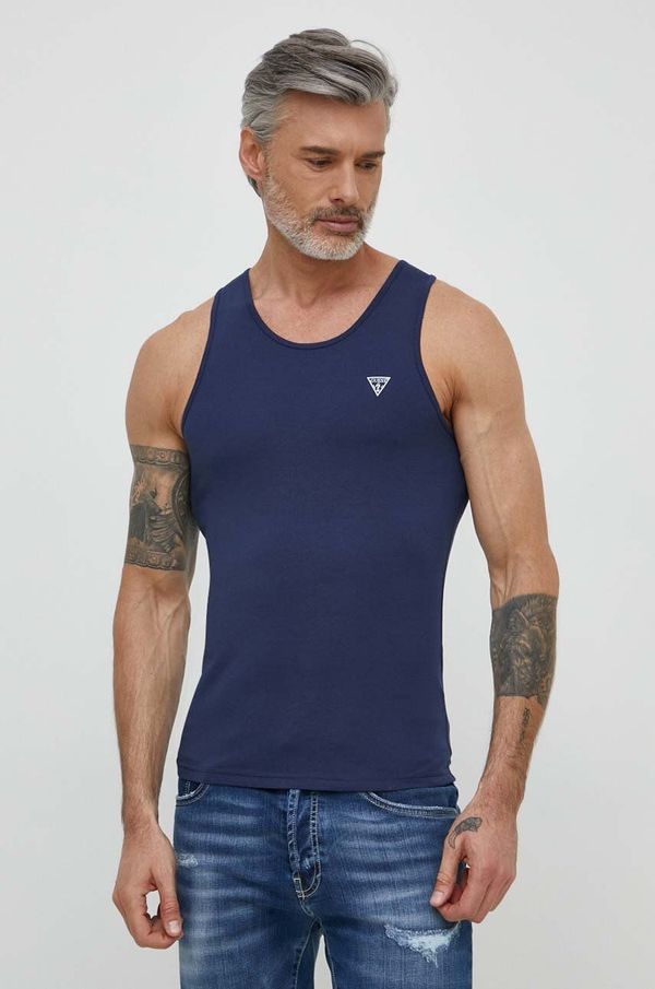 Guess Majica kratkih rukava Guess za muškarce, boja: tamno plava