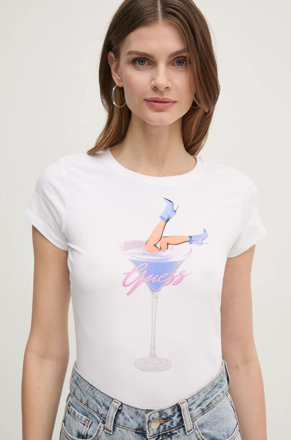 Guess Majica kratkih rukava Guess za žene, boja: bijela, W5RI29 KA0Q1