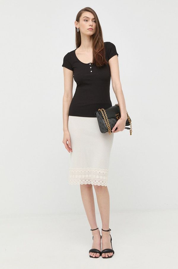 Guess Majica kratkih rukava Guess za žene, boja: crna