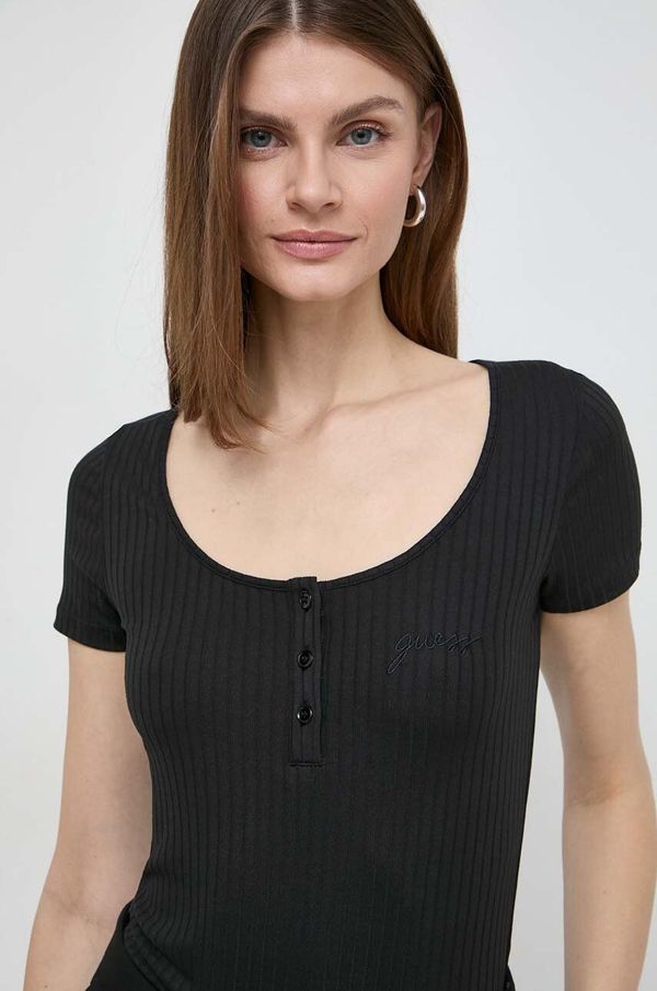 Guess Majica kratkih rukava Guess za žene, boja: crna