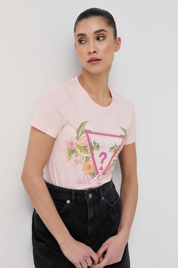 Guess Majica kratkih rukava Guess za žene, boja: ružičasta