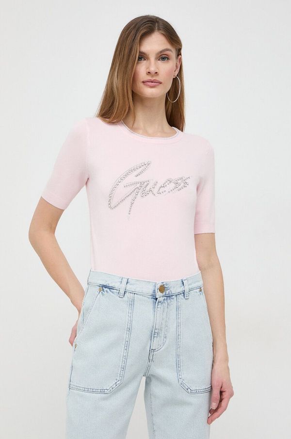 Guess Majica kratkih rukava Guess za žene, boja: ružičasta