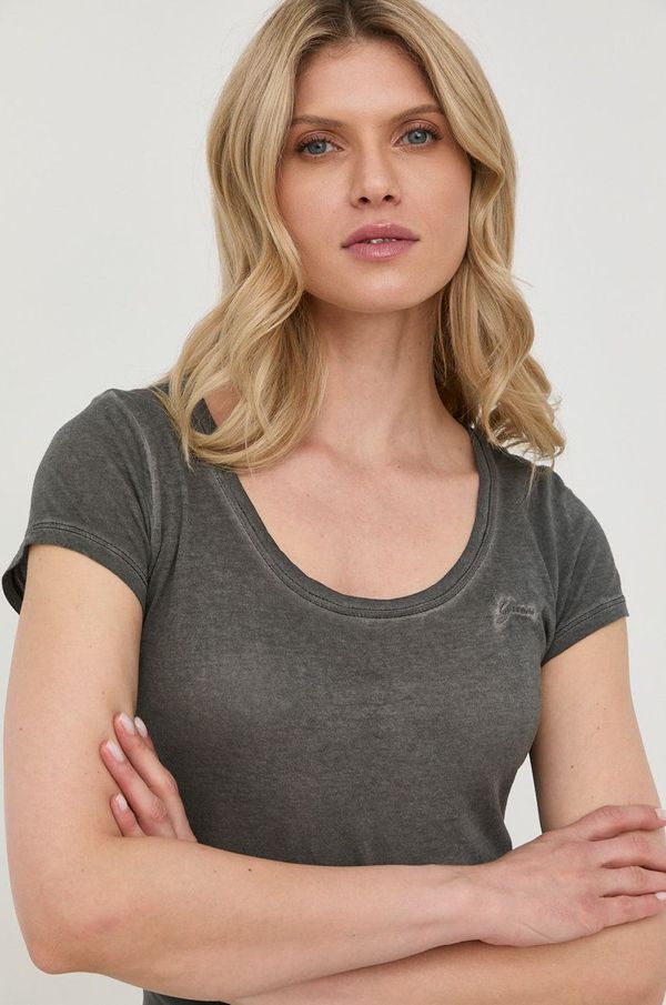 Guess Majica kratkih rukava Guess za žene, boja: siva