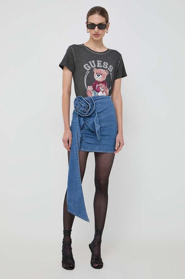 Guess Majica kratkih rukava Guess za žene, boja: siva