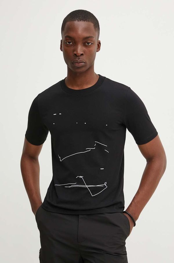 HELIOT EMIL Majica kratkih rukava Heliot Emil boja: crna, s tiskom, W.09.126.BLK01