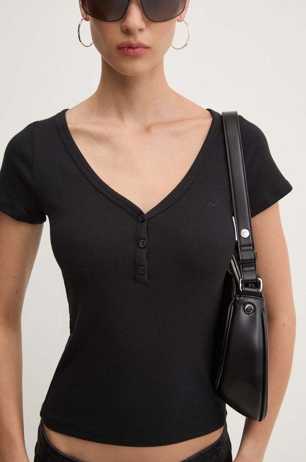 Hollister Co. Majica kratkih rukava Hollister Co. za žene, boja: crna, KI339-3574