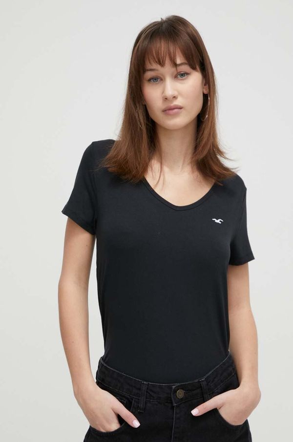 Hollister Co. Majica kratkih rukava Hollister Co. za žene, boja: crna
