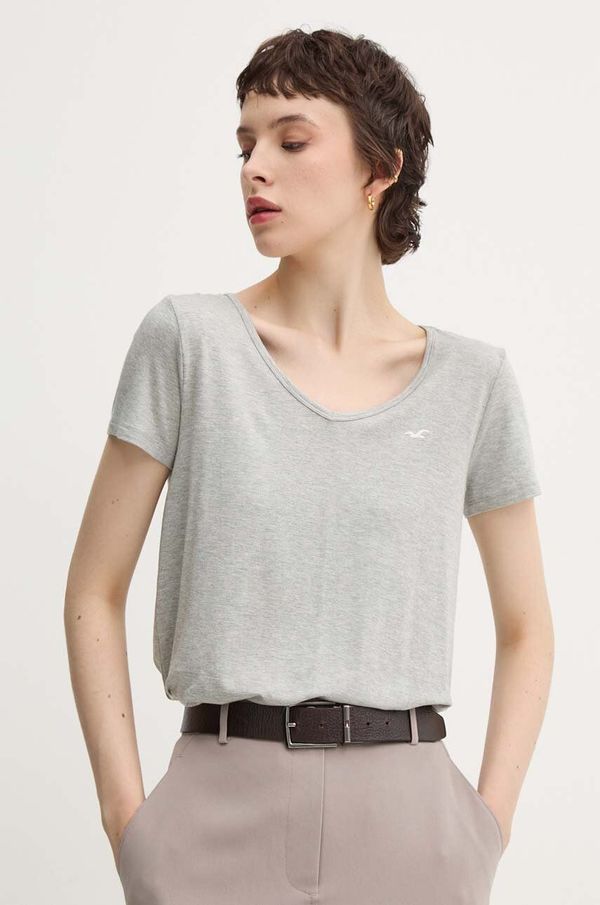 Hollister Co. Majica kratkih rukava Hollister Co. za žene, boja: siva, KI339-3689