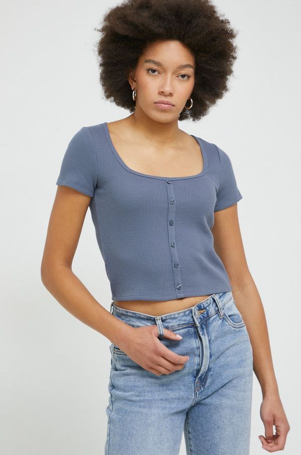 Hollister Co. Majica kratkih rukava Hollister Co. za žene, boja: tamno plava